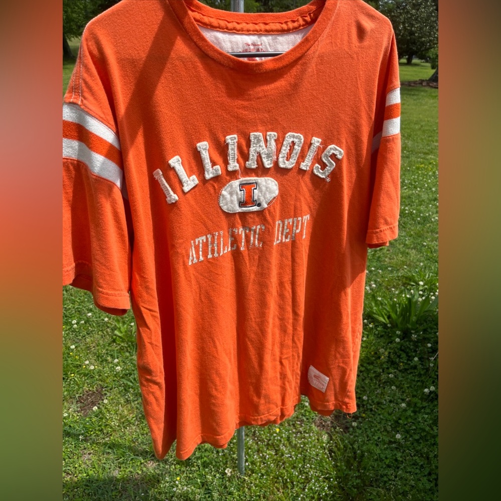 Illinois Athletic Department Vintage Tee with raised lettering!
